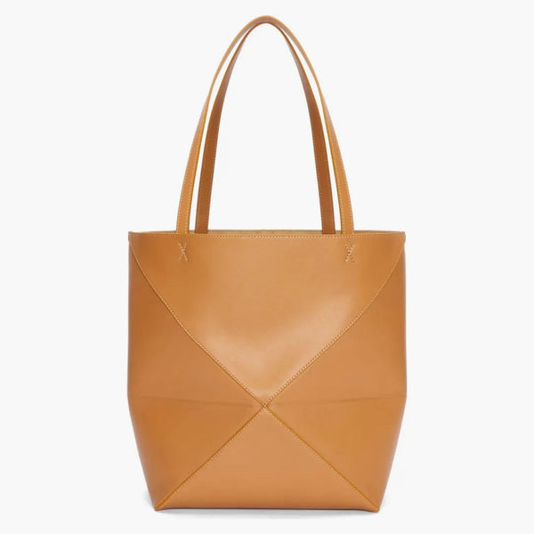 Loewe Medium Puzzle Fold Dead in Shiny Calfskin warm desert