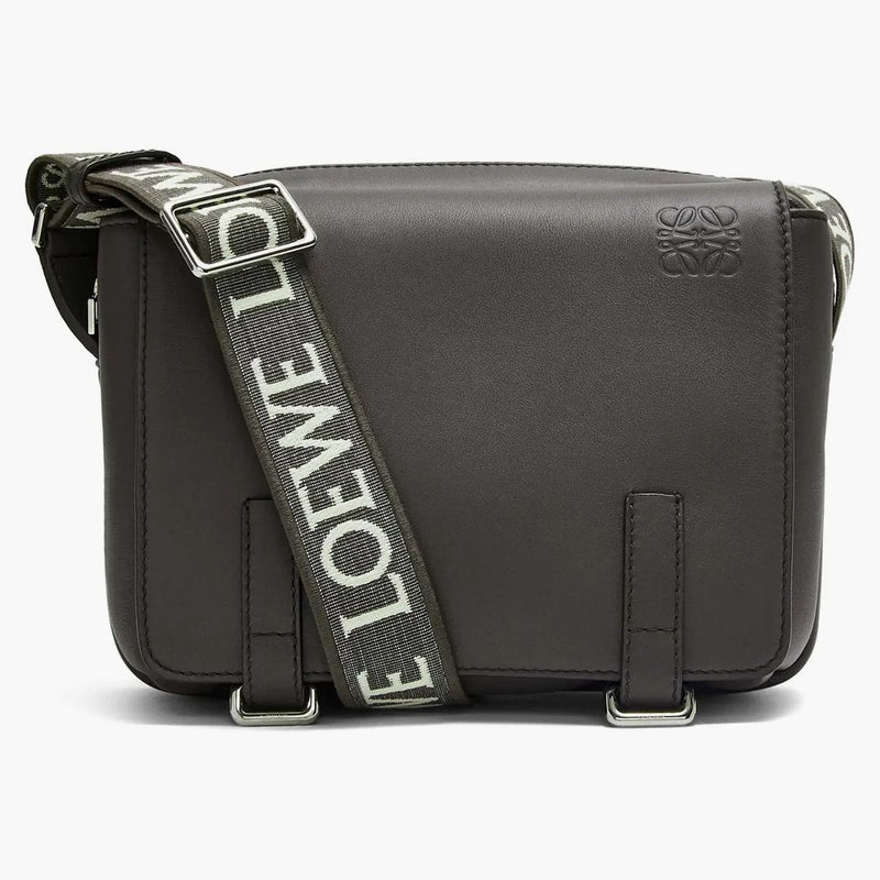 Vojenská taška Loewe Vojenská posel v prudké hladké teletení a Jacquard Xs Dark Grey