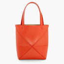 Loewe Mini Puzzle Fold Dead in Shiny Calfskin Sunrise Orange