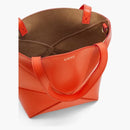 Loewe Mini Puzzle Fold Dead in Shiny Calfskin Sunrise Orange