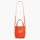 Loewe Mini Puzzle Fold Dead in Shiny Calfskin Sunrise Orange