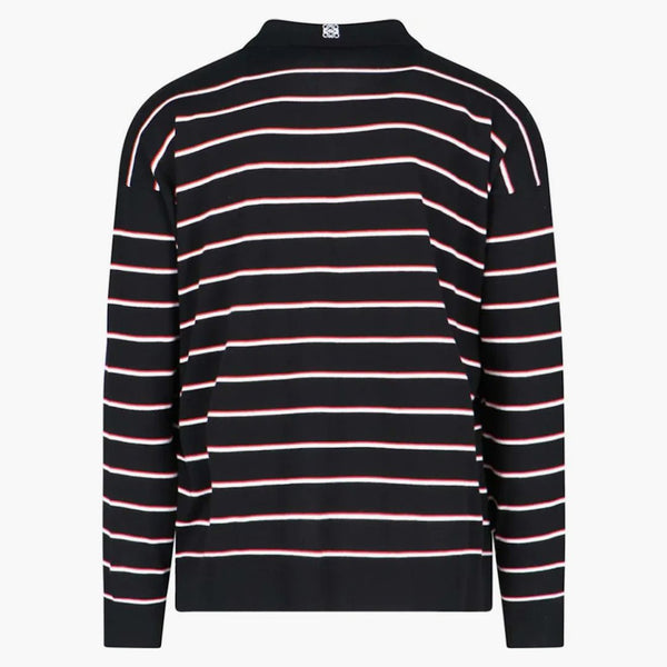 Loewe Polo Cotton Sweater Black/Red/White