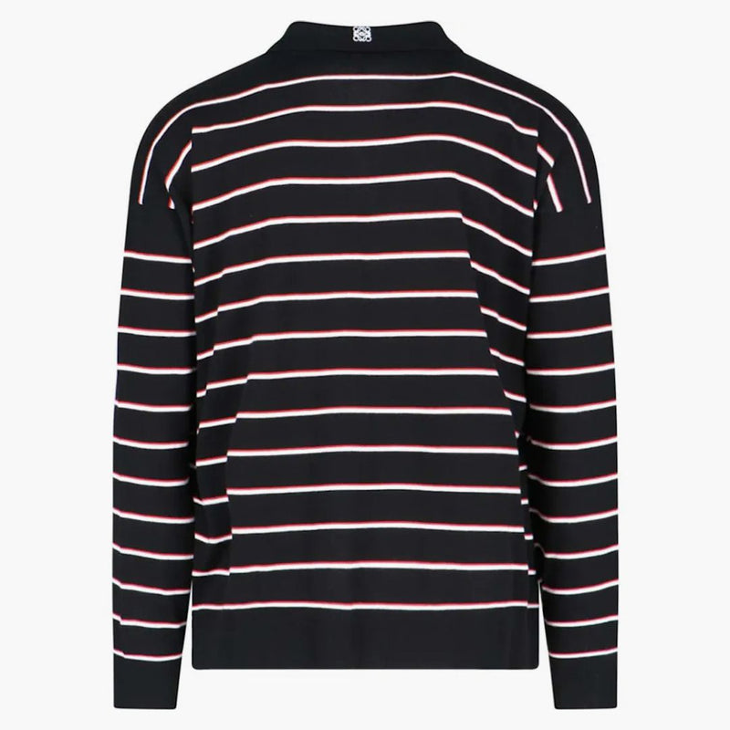 Loewe Polo Cotton Sweater Black/Red/White