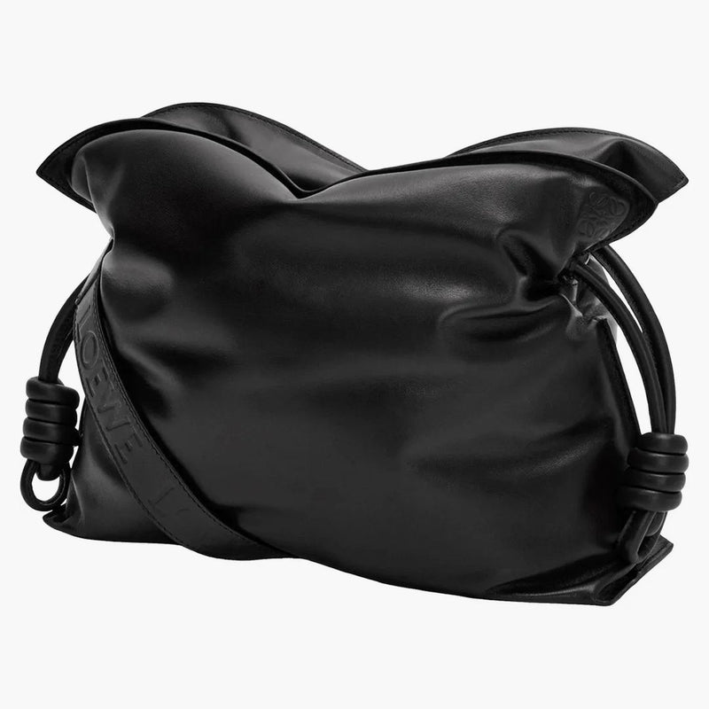 Loewe Puffer Flamenco Clutch in Shiny Nappa Lambskin Black