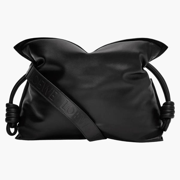 Loewe Puffer Flamenco Clutch in Shiny Nappa Lambskin Black