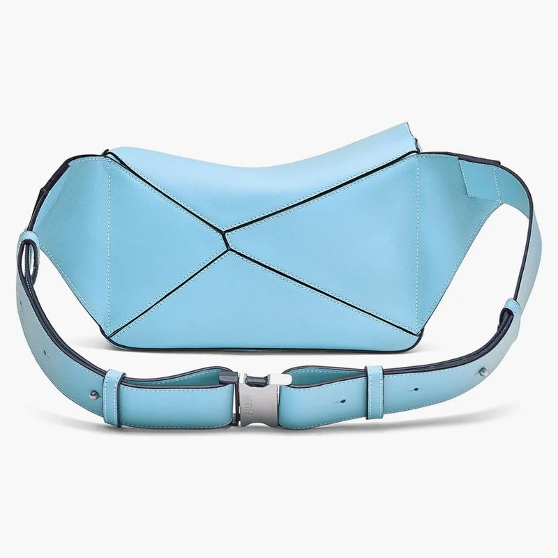 Loewe Puzzle Bumbag nel classico pelle di vitello piccolo blu olimpico