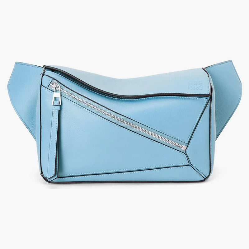 Loewe Puzzle Bumbag nel classico pelle di vitello piccolo blu olimpico