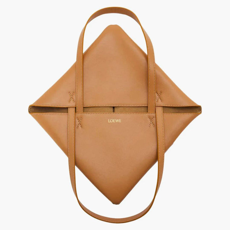 Puzzle di loewe piega morta in pelle lucida desertica calda/nero