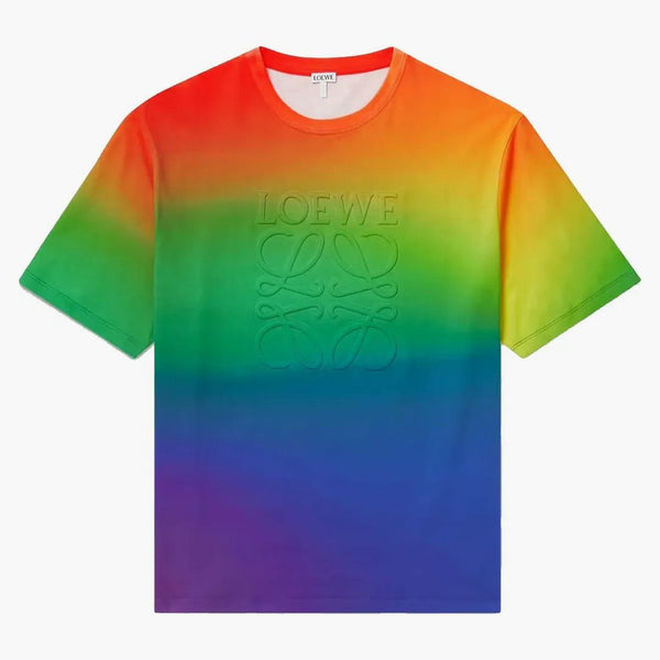 T-shirt in cotone anagramma arcobaleno loewe