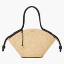 Loewe Small Paseo Basket in Raffia and Nappa Calfskin Natural/Black