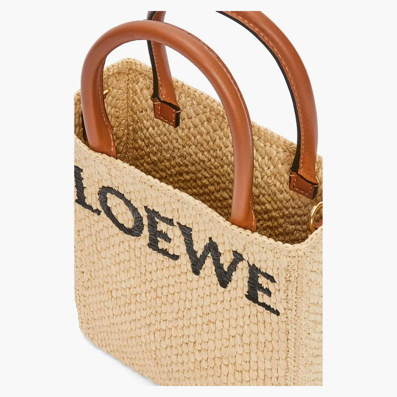 Sacca morta a5 standard loewe in rafia naturale/nero