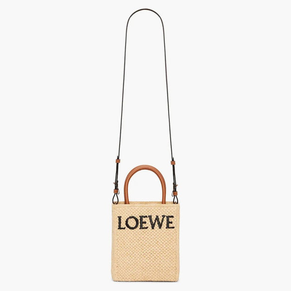 Sacca morta a5 standard loewe in rafia naturale/nero