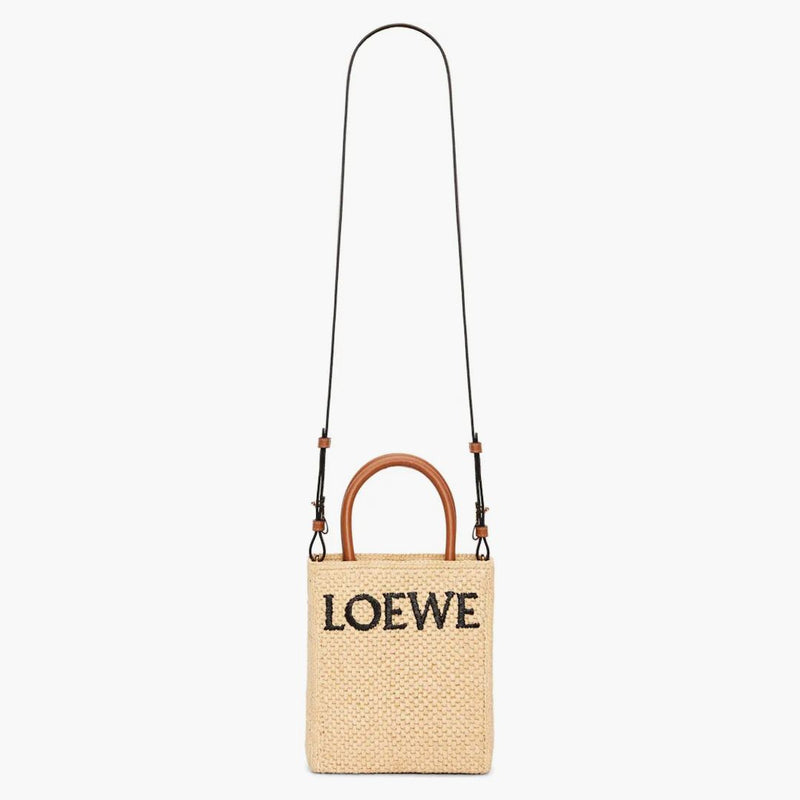 Sacca morta a5 standard loewe in rafia naturale/nero