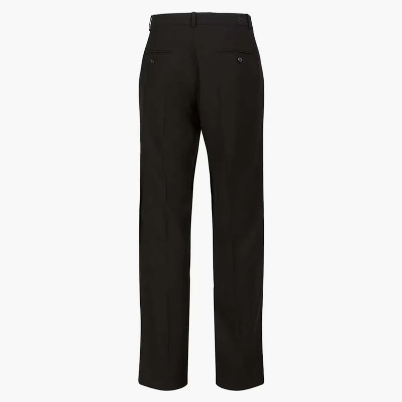 Pantaloni di lana in forma slim adattati a loewe neri