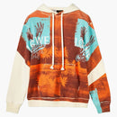 Loewe tropiska händer tryck hoodie mjuk vit/brun