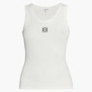 La camiseta sin mangas de algodón de anagrama de Loewe White White/Black