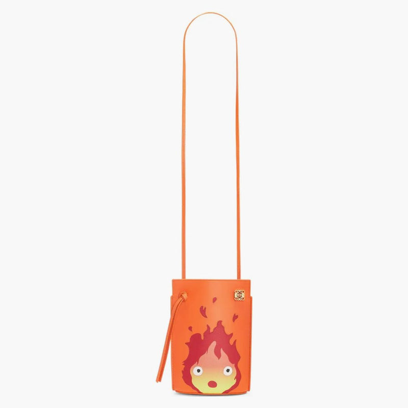 Tasca da dadi calcifera di loewe x howls nella classica arancione della pelle di vitello