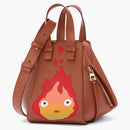 Loewe X Howls Calcifer Hammock Compact Bag in Satin Calfskin Rust