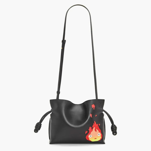 Loewe x howls calcifer mini frizione flamenco in nappa vitello nero