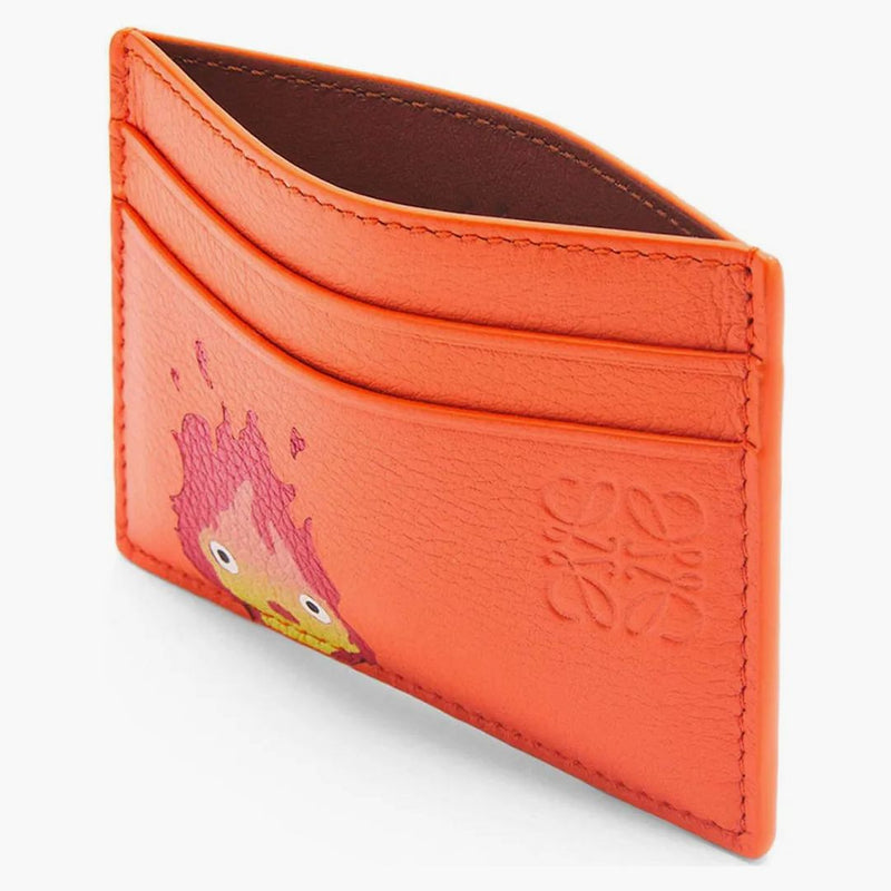 LOEWE X HUPI CALCIFER PLASE CARDHOTHer in classico arancione della pelle di vitello