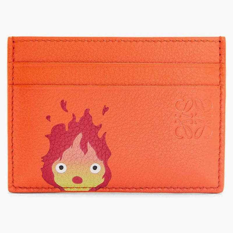 LOEWE X HUPI CALCIFER PLASE CARDHOTHer in classico arancione della pelle di vitello