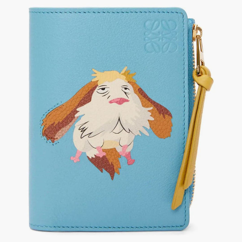 Loewe x Howls Heen Slim Zip Bifold in classico azzurro di pelle di vitello