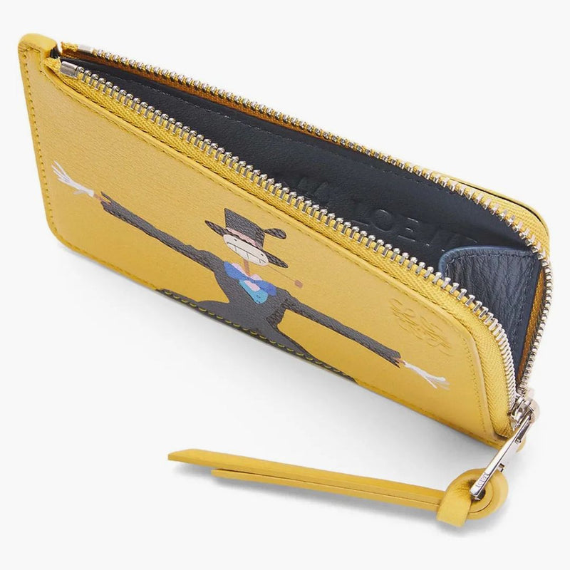 Loewe X Howls Turnip Head Coin Cardholder In Classic Calfskin Dark Yellow