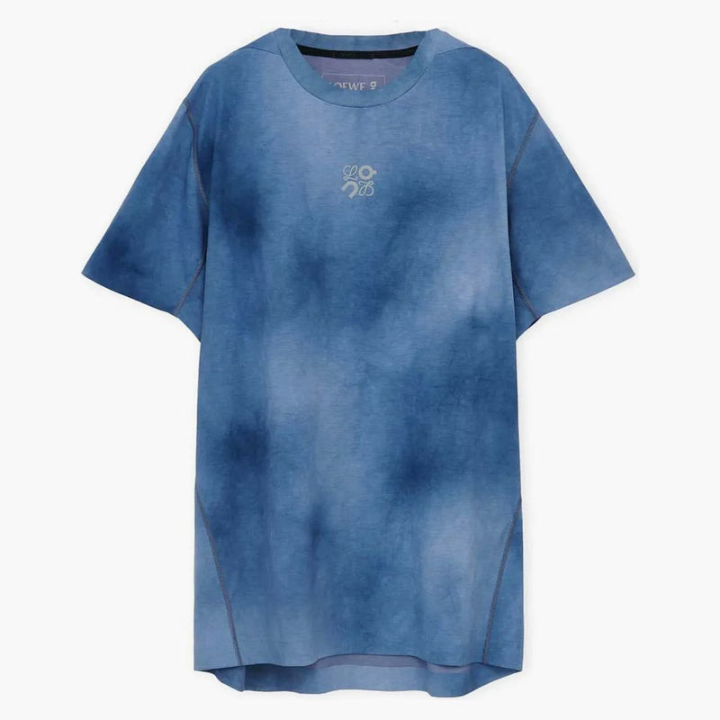 T-shirt attivo di loewe x su maglia tecnica blu/multicolore