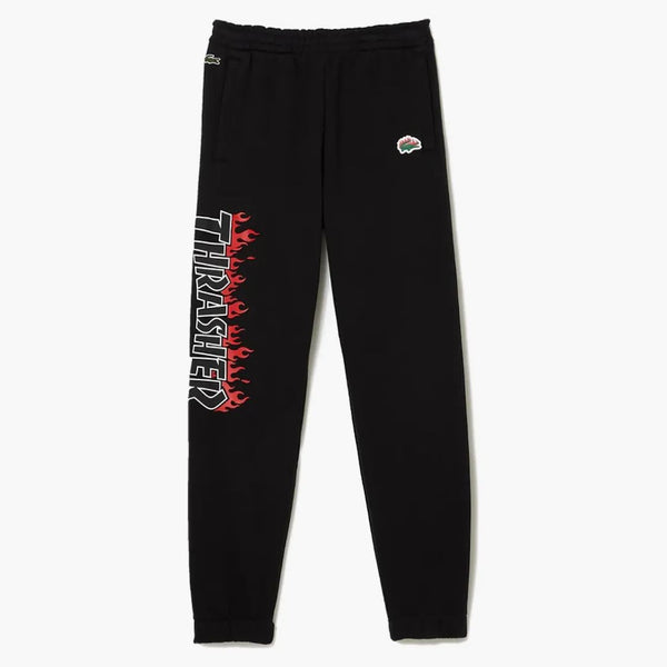 Lacoste x thrasher nadměrné kalhoty černé