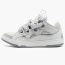 Lanvin Leather Curb Snake Laces White Grey