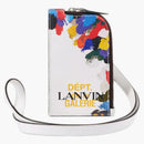 Lanvin Printed Leather Necklace Card Holder White