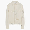 Lanvin X Gallery Dept. Denim Jacket With Paint Marks White
