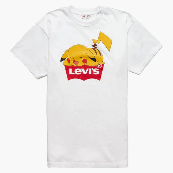 Levis x Pokémon pikachu t-shirt a maniche corte unisex bianco