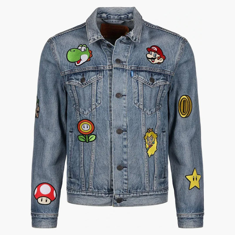 Levis X Super Mario Vintage Fit Trucker Jacket Gang Medium Wash