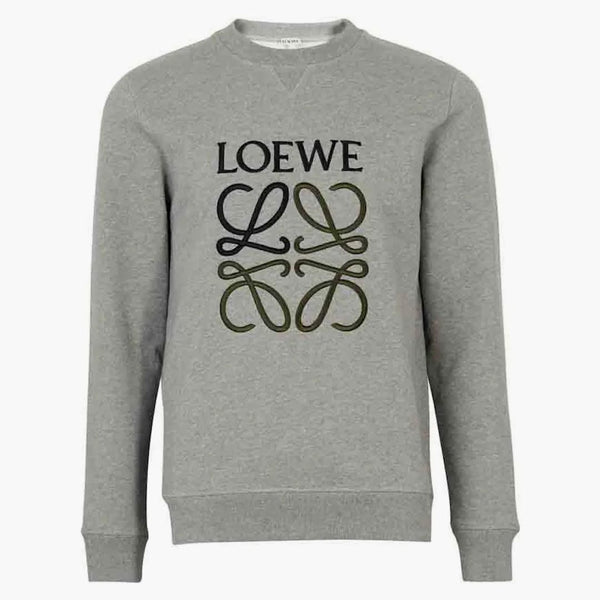 Loewe Anagram Embroideded Sweatshirt Gray Melange