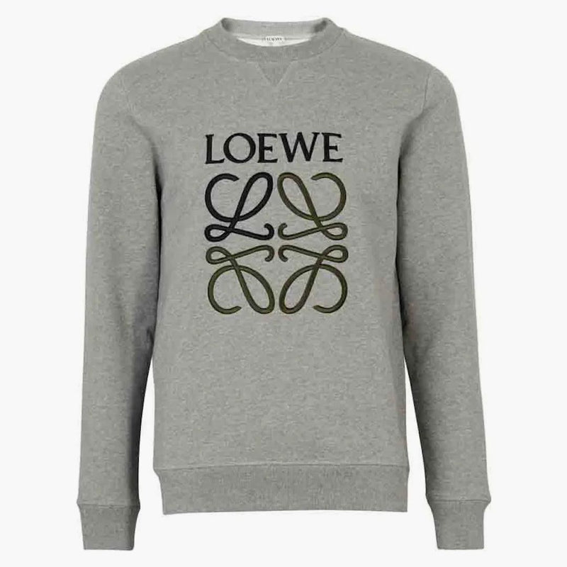 Loewe Anagram Embroideded Sweatshirt Gray Melange
