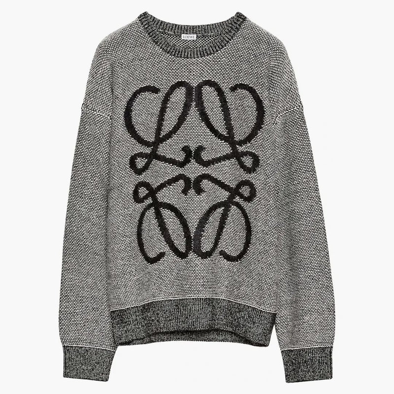 Maglione lana anagramma di loewe bianco/nero