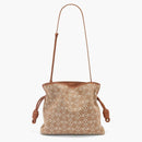 Embrague de Loewe Flamenco en anagrama Jacquard y ternero Tan/nuez