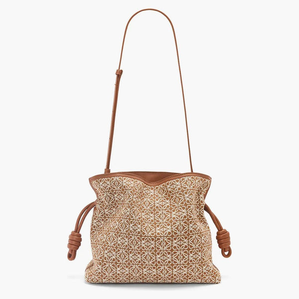 Loewe flamenco spojka v anagramu Jacquard a telecí tan/pekan