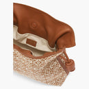 Embrague de Loewe Flamenco en anagrama Jacquard y ternero Tan/nuez