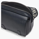 Loewe Military Messenger Bag in Soft Grained Calfskin and Jacquard XS Deep Navy