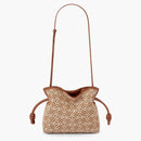 Loewe Mini Flamenco Clutch en anagrama Jacquard y ternero Tan/nuez