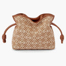 Loewe Mini Flamenco Clutch en anagrama Jacquard y ternero Tan/nuez