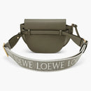 Loewe Mini Gate Dual Bag in Soft Calfskin and Jacquard Autumn Green