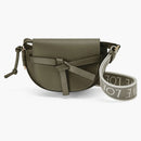 Loewe Mini Gate Dual Bag in Soft Calfskin and Jacquard Autumn Green