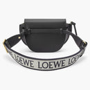 Loewe Mini Gate Dual Bag in Soft Calfskin and Jacquard Black