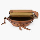 Loewe Mini Gate Dual Bag in Soft Calfskin and Jacquard Tan