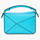 Loewe Mini Puzzle Bag in Soft Grained Calfskin Cyan