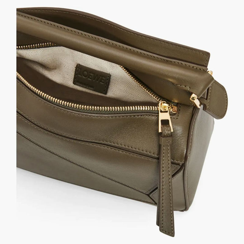 Sacca di puzzle loewe piccolo verde kaki scuro