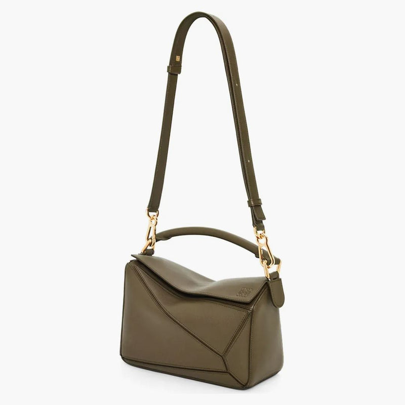 Sacca di puzzle loewe piccolo verde kaki scuro
